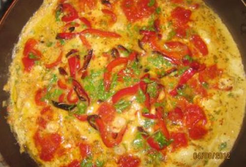 Domatesli Biberli Omlet Tarifi